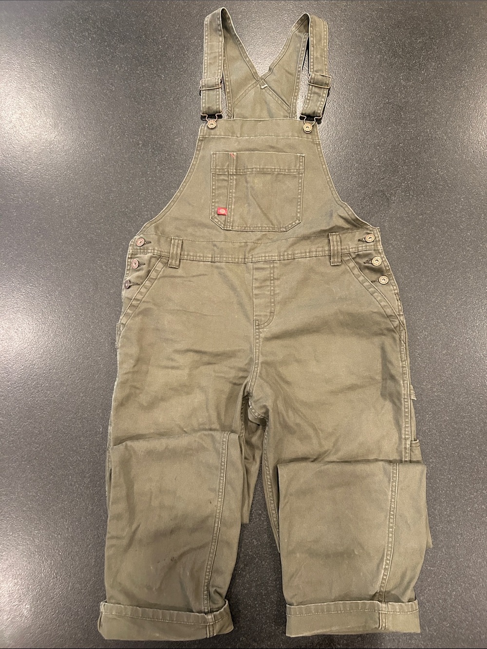 Dickies Size 8 Olive Green Overalls - Classic Bib-style